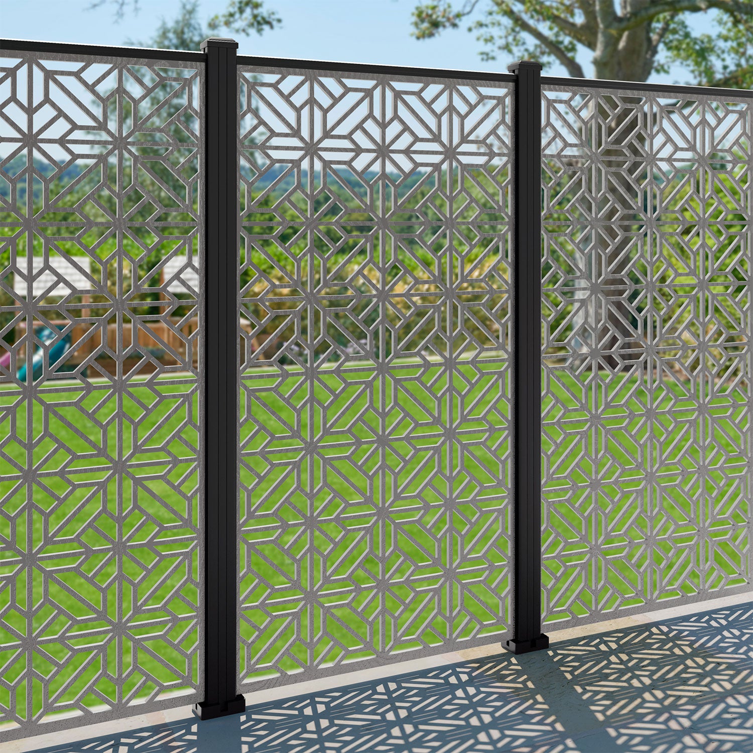 Geo Decorative Fence - 90x180cm - with our aluminium posts