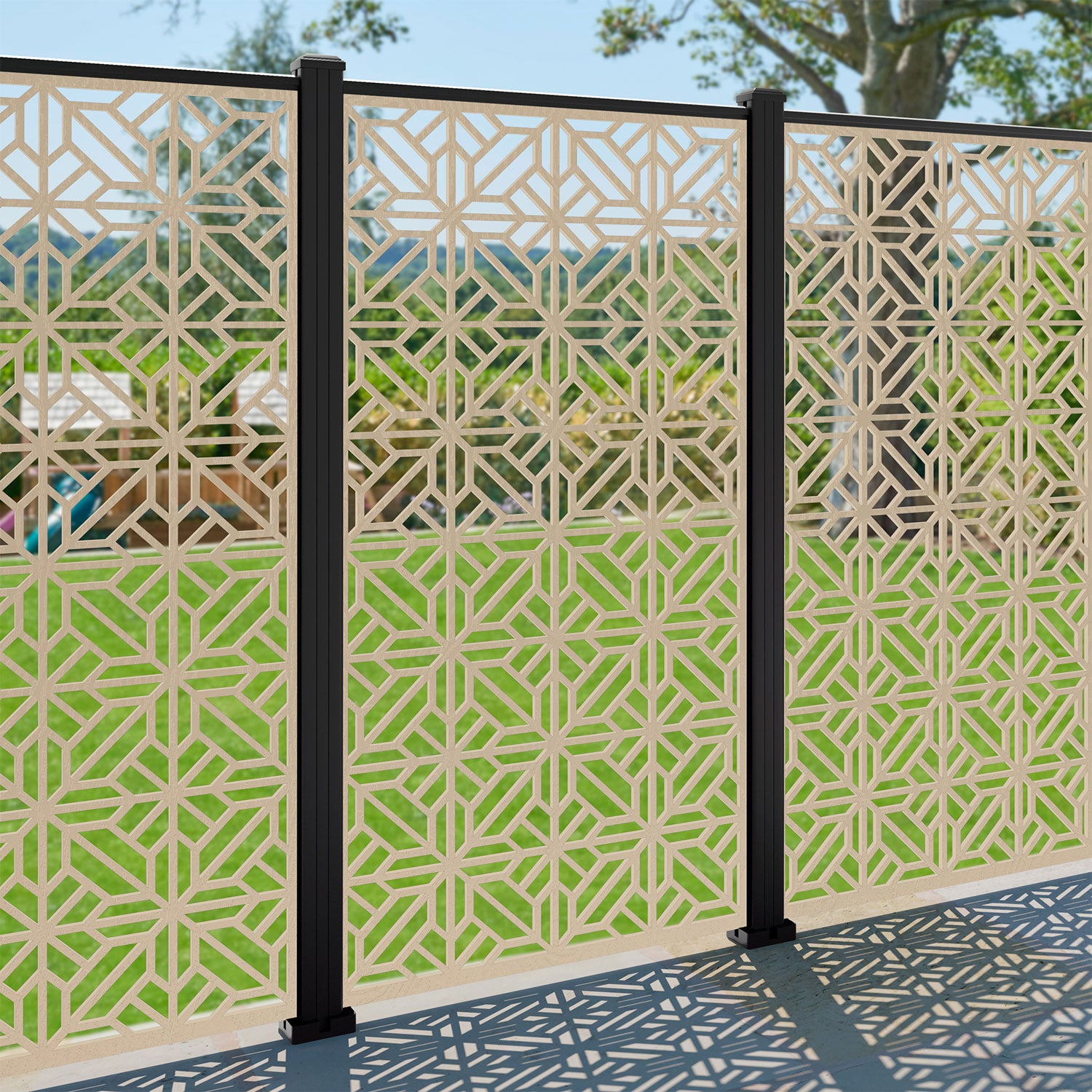Geo Decorative Fence - 90x180cm - with our aluminium posts