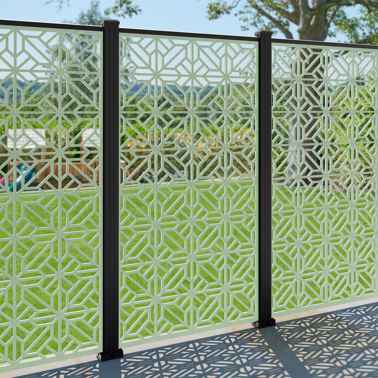 Geo Decorative Fence - 90x180cm - with our aluminium posts