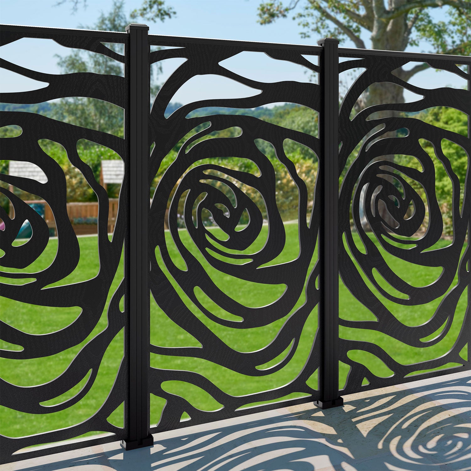 Roses Decorative Fence - 90x180cm - with our aluminium posts