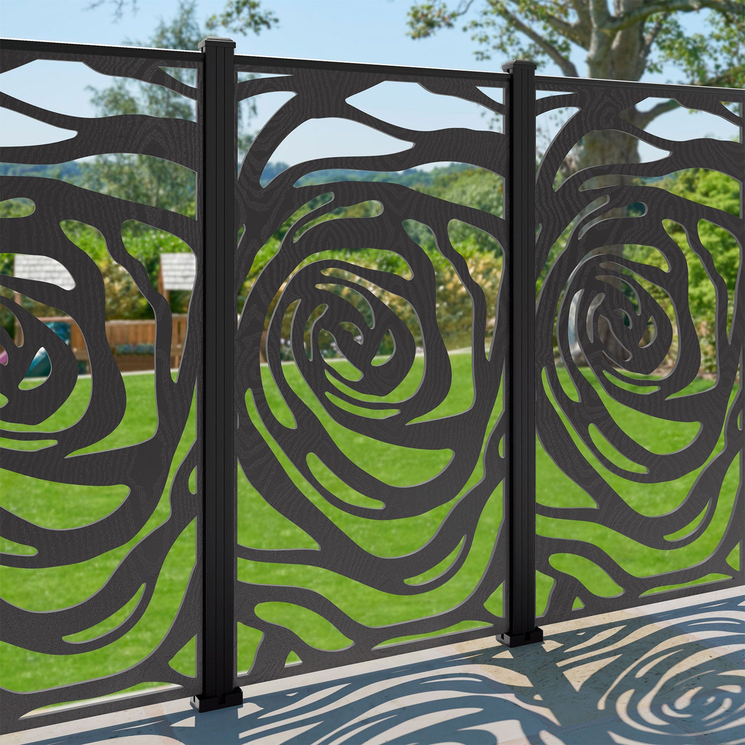 Roses Decorative Fence - 90x180cm - with our aluminium posts