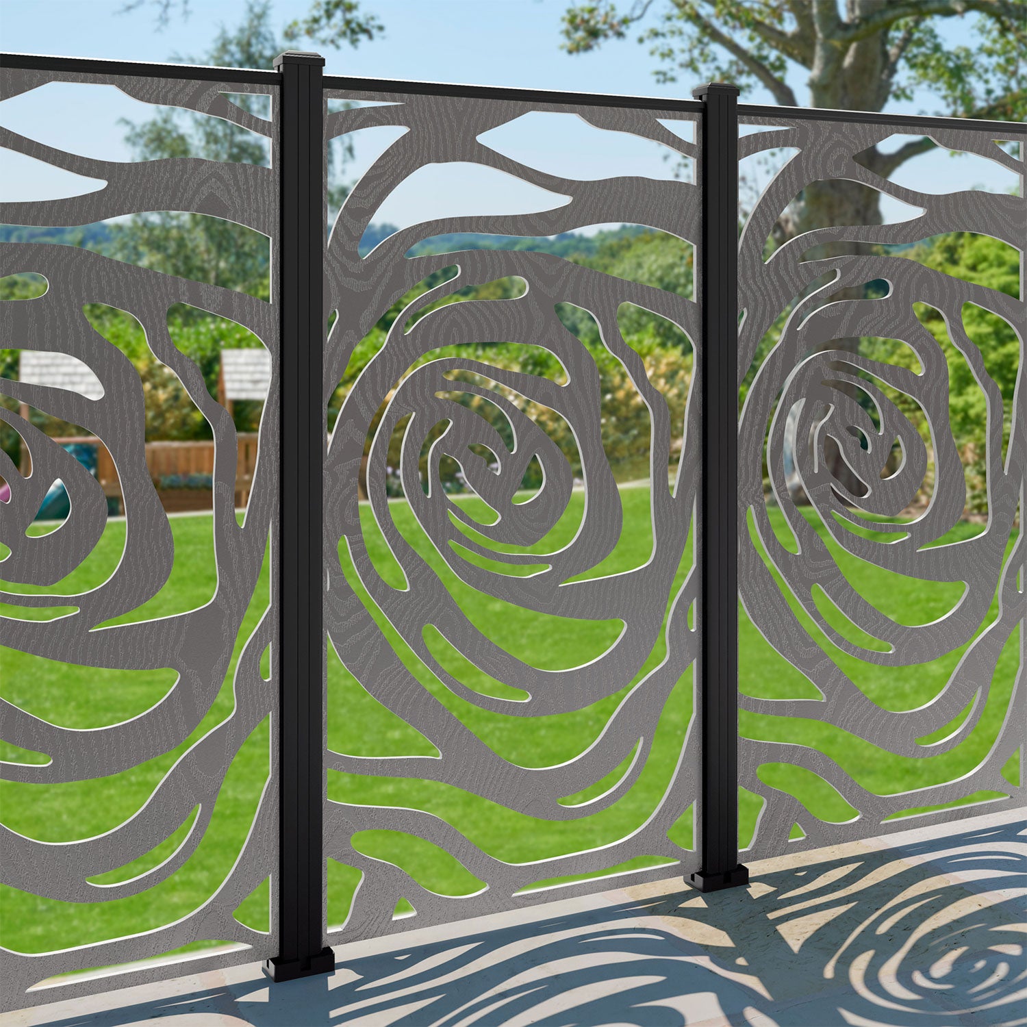Roses Decorative Fence - 90x180cm - with our composite posts