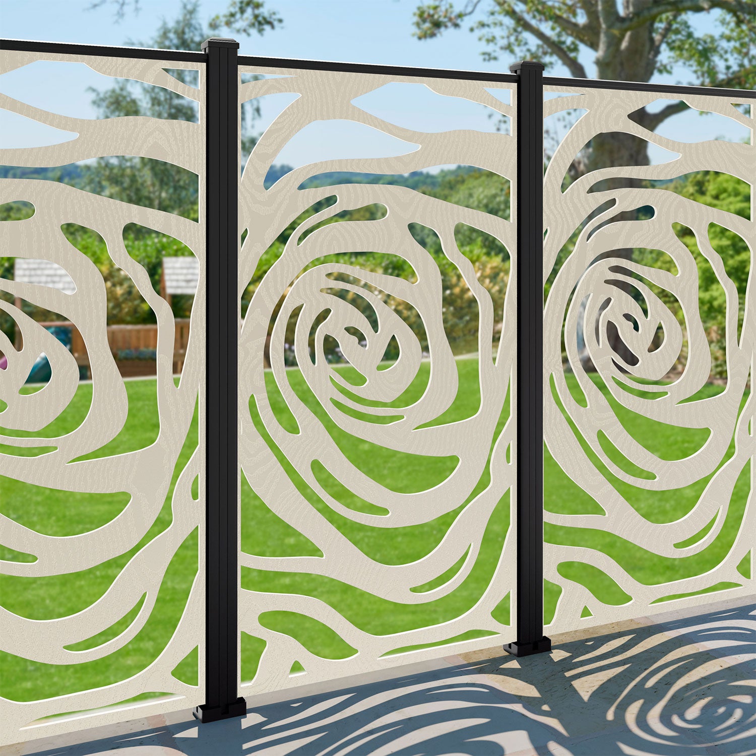 Roses Decorative Fence - 90x180cm - with our composite posts