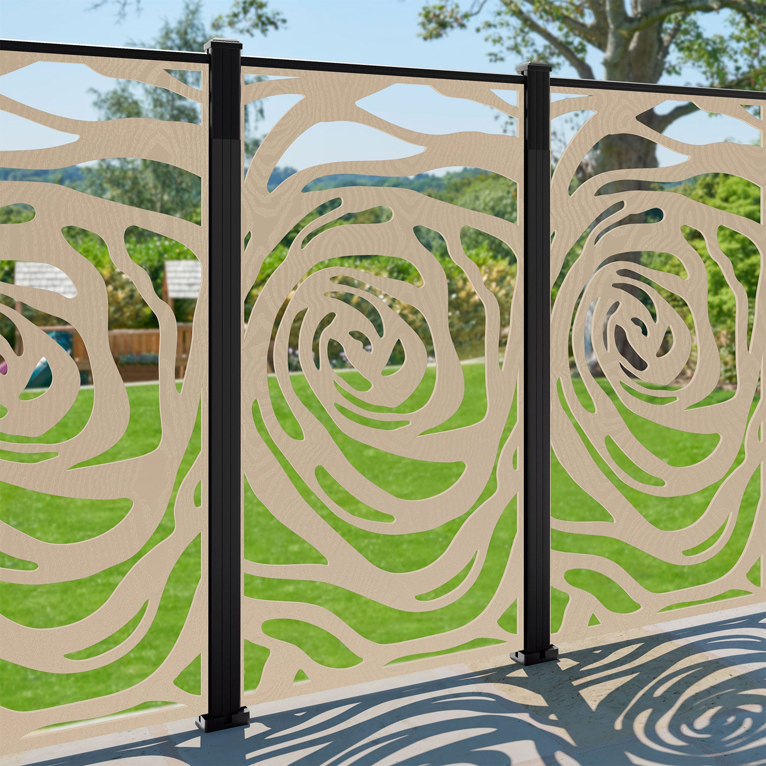 Roses Decorative Fence - 90x180cm - with our aluminium posts