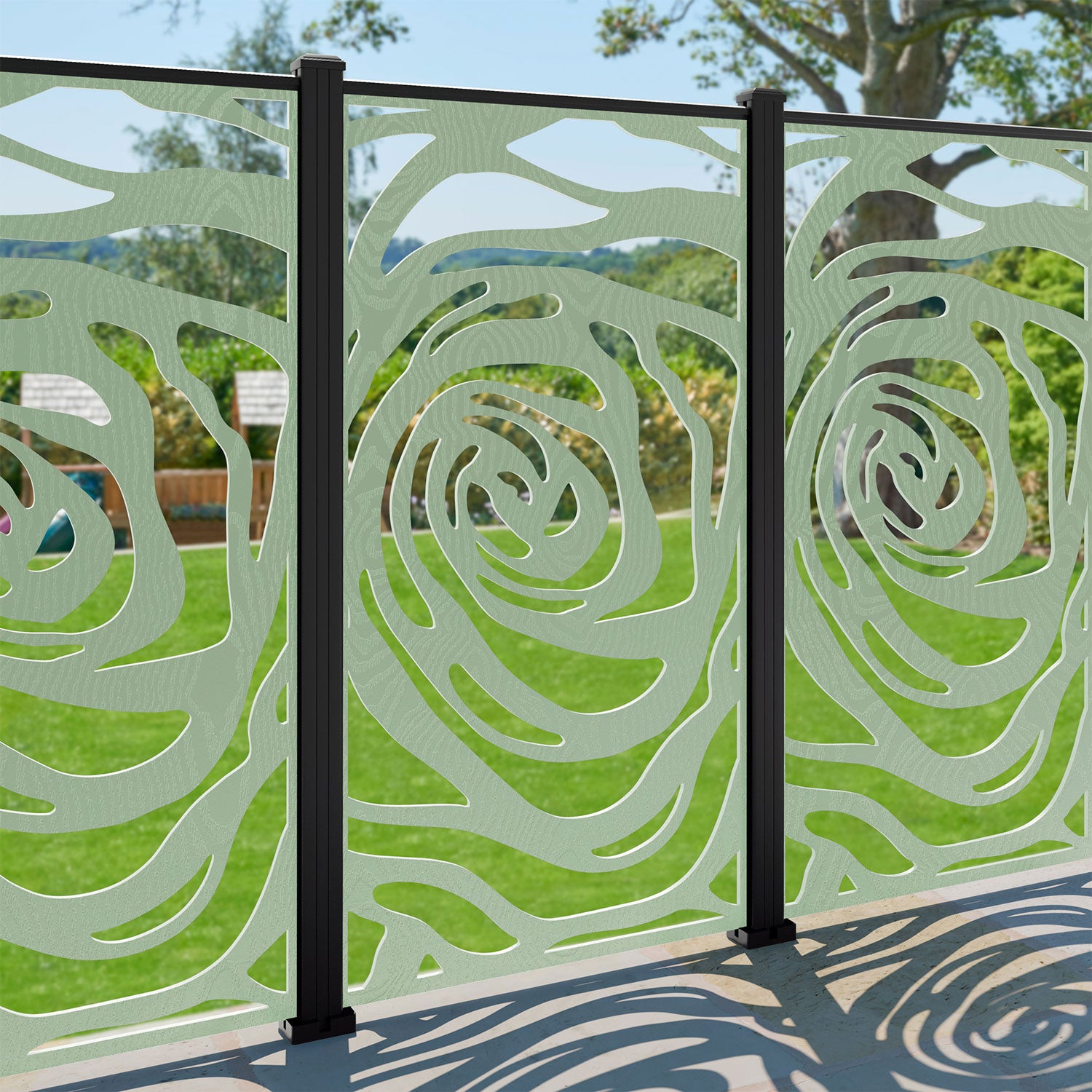 Roses Decorative Fence - 90x180cm - with our aluminium posts