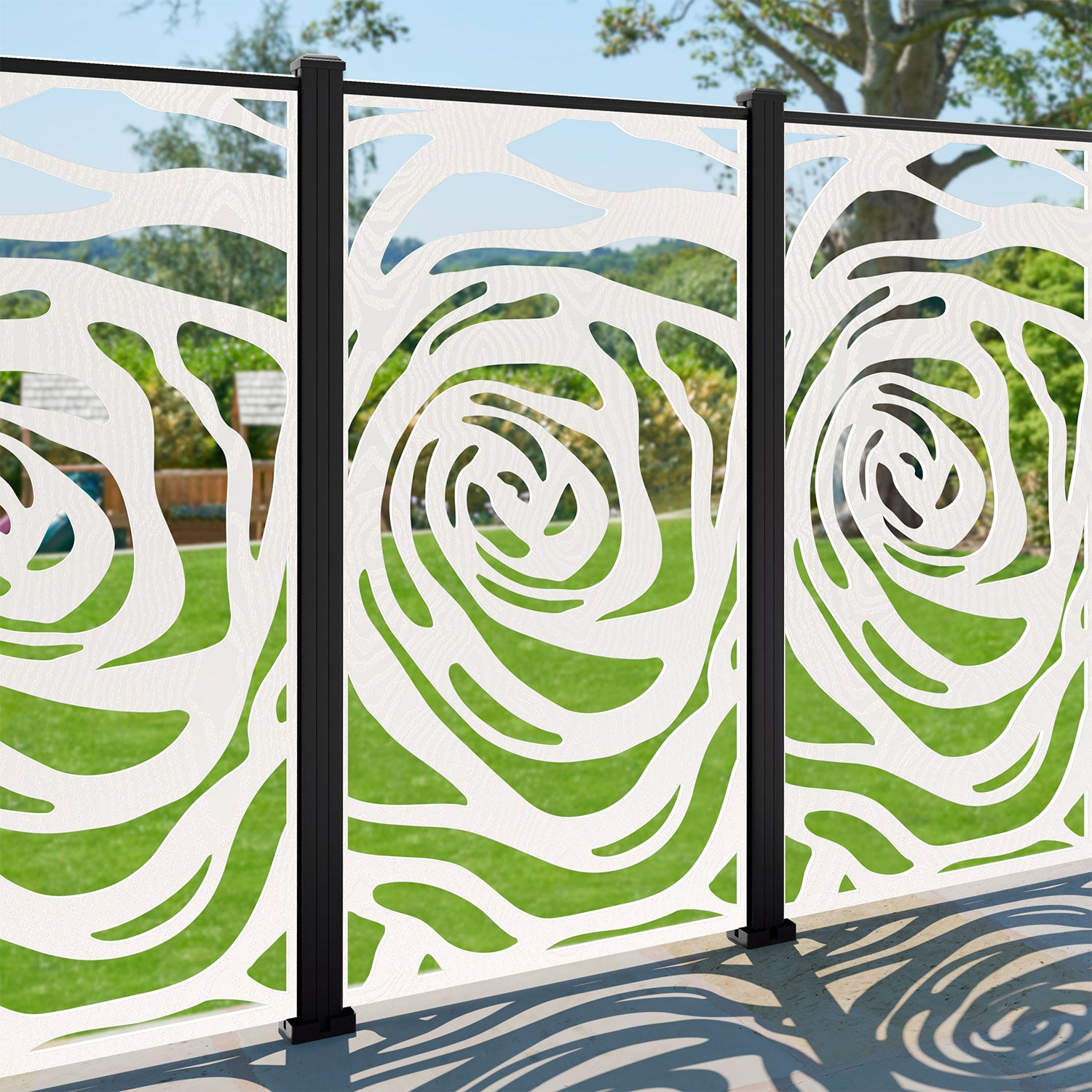 Roses Decorative Fence - 90x180cm - with our aluminium posts