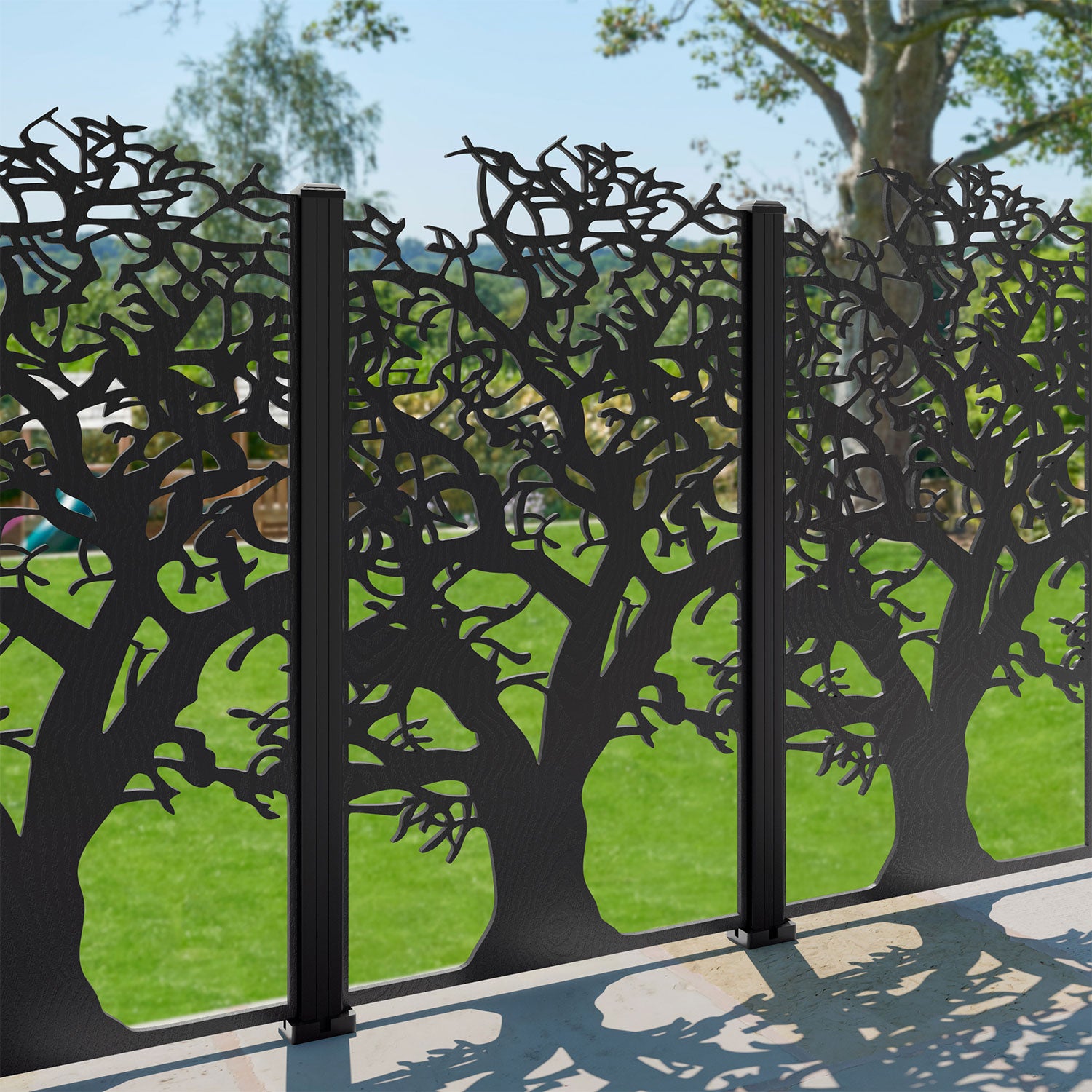 Sherwood Open Decorative Fence - 90x180cm - with our composite posts