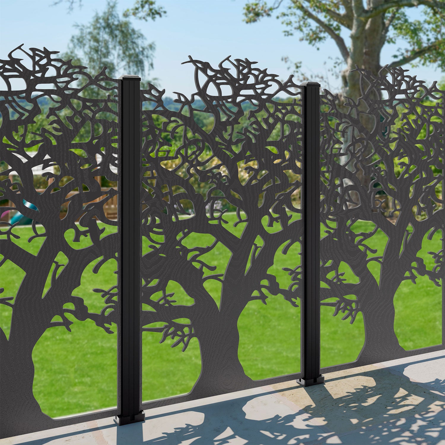 Sherwood Open Decorative Fence - 90x180cm - with our composite posts