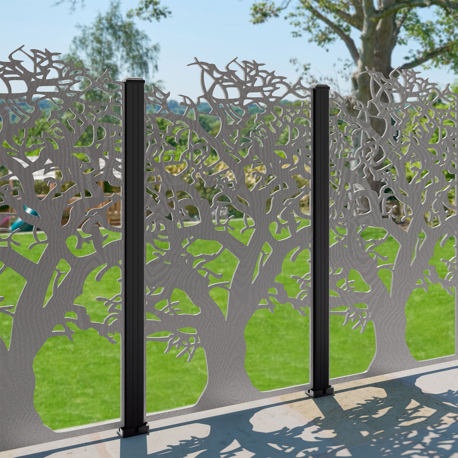 Sherwood Open Decorative Fence - 90x180cm - with our aluminium posts