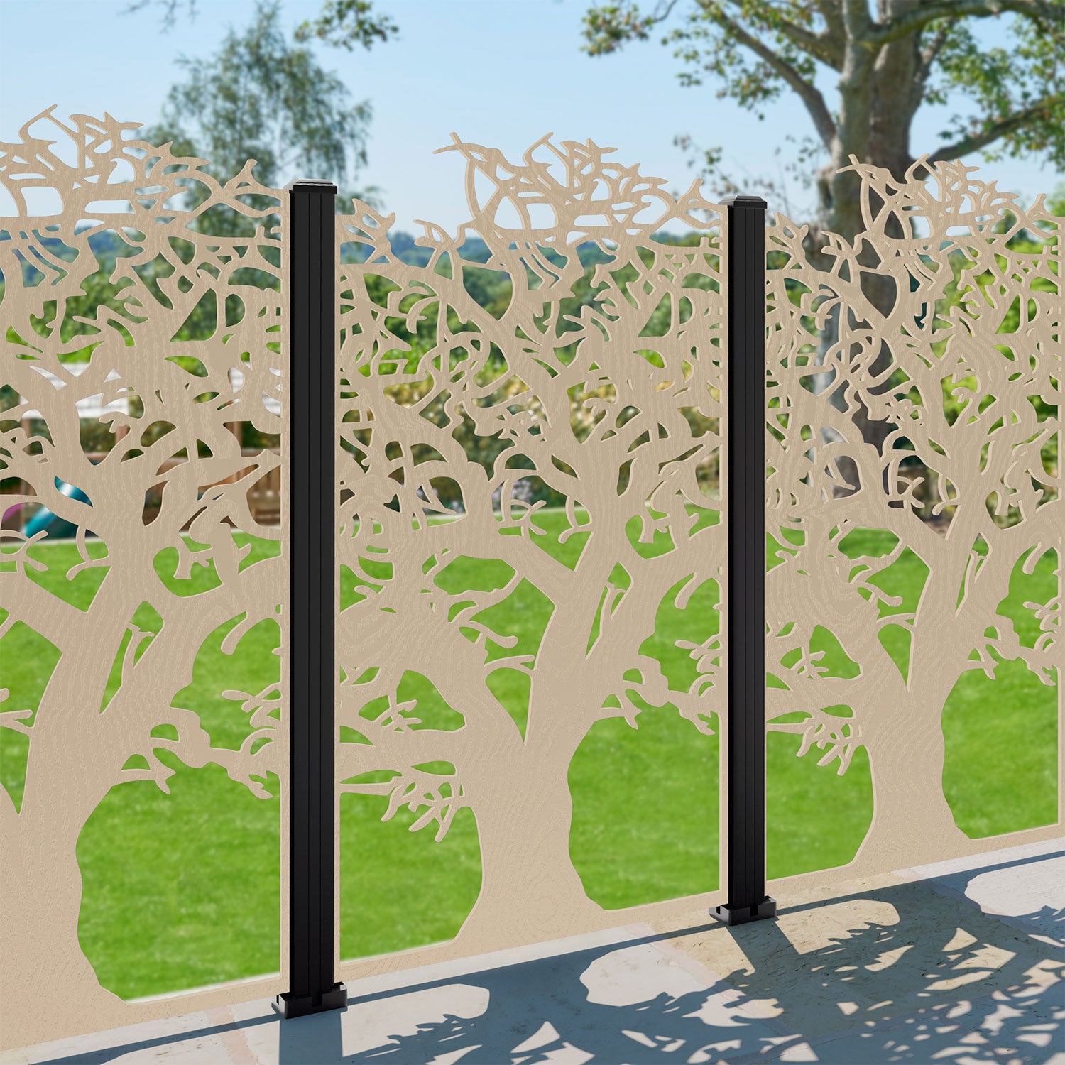 Sherwood Open Decorative Fence - 90x180cm - with our composite posts