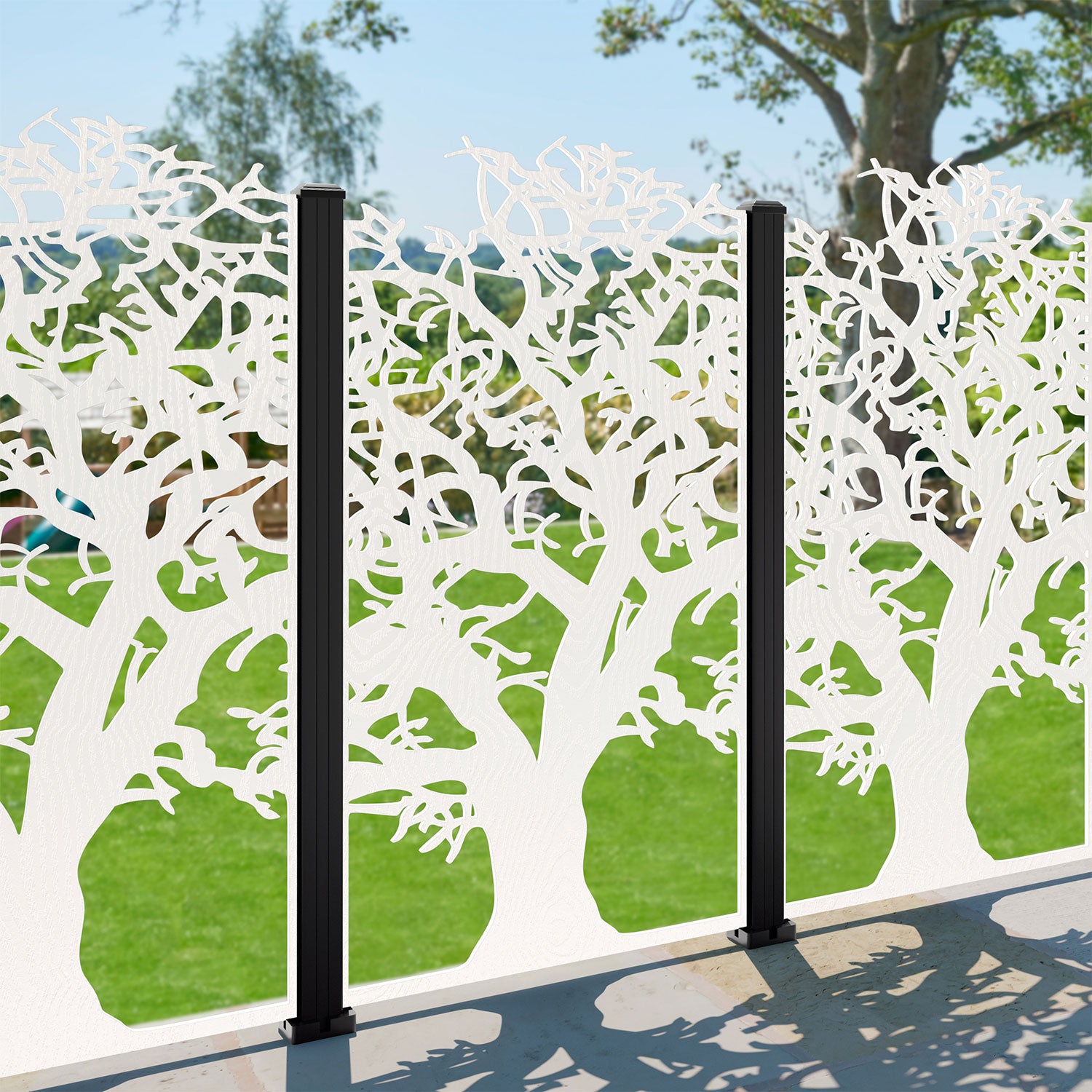 Sherwood Open Decorative Fence - 90x180cm - with our aluminium posts