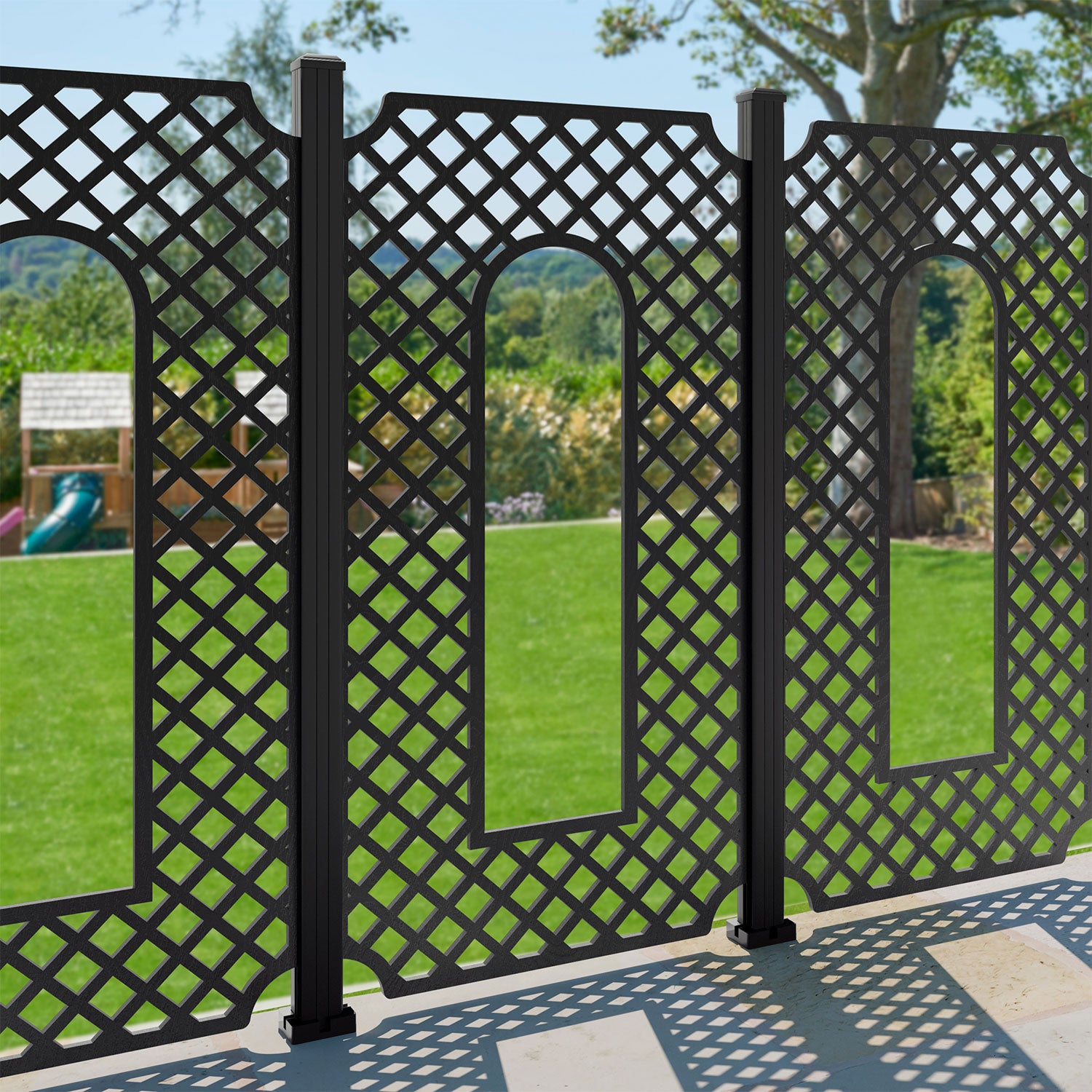 Tetbury Decorative Fence - 90x180cm - with our aluminium posts