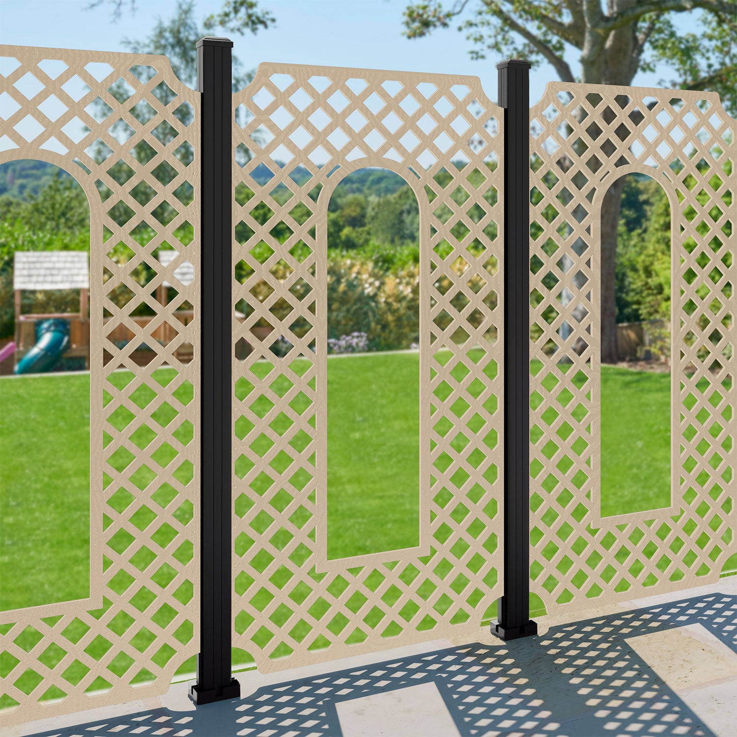 Tetbury Decorative Fence - 90x180cm - with our aluminium posts