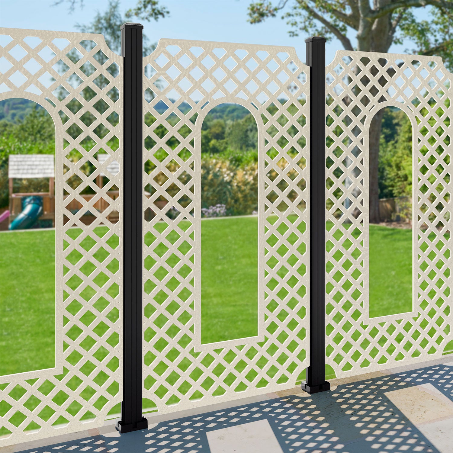 Tetbury Decorative Fence - 90x180cm - with our aluminium posts