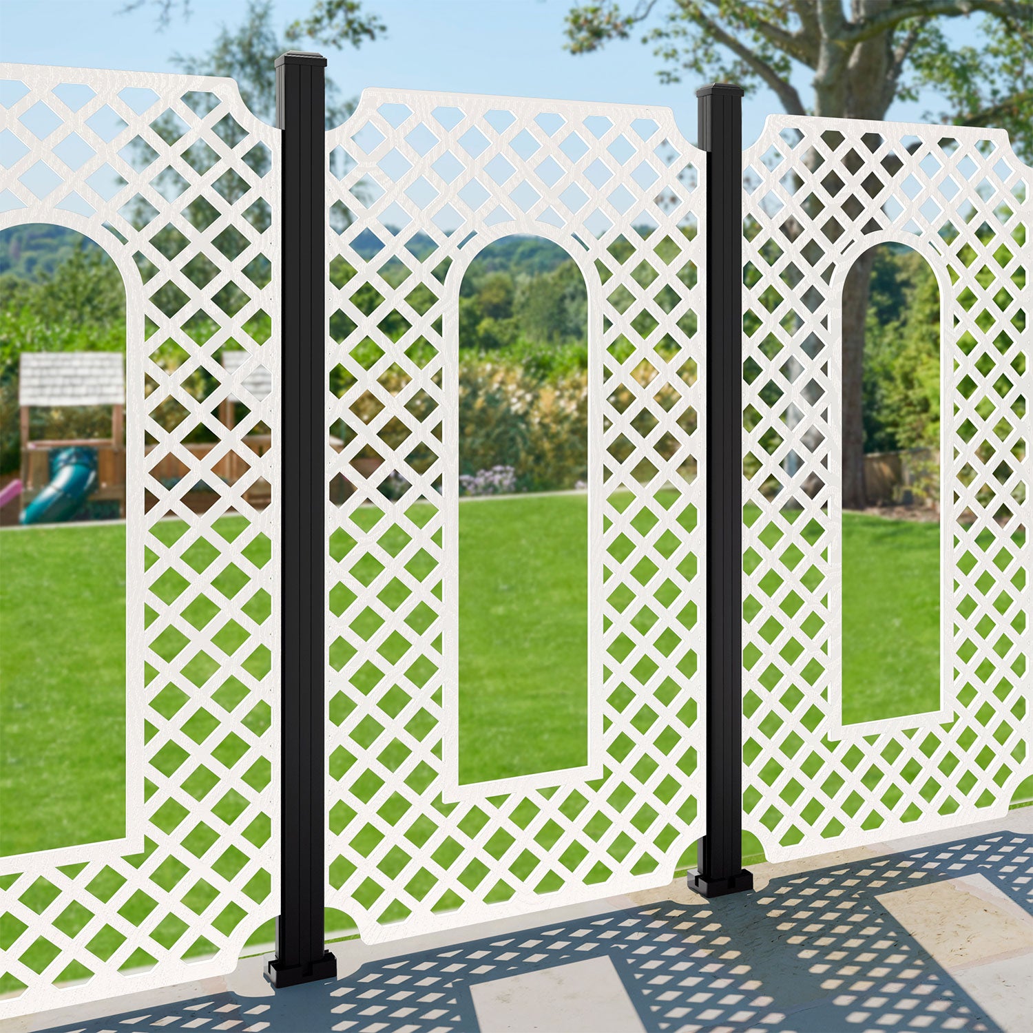 Tetbury Decorative Fence - 90x180cm - with our aluminium posts