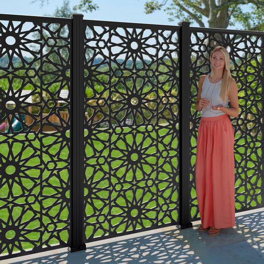 Amina Decorative Fence - 90x180cm - with our aluminium posts