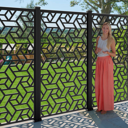 Contour Decorative Fence - 90x180cm - with our composite posts