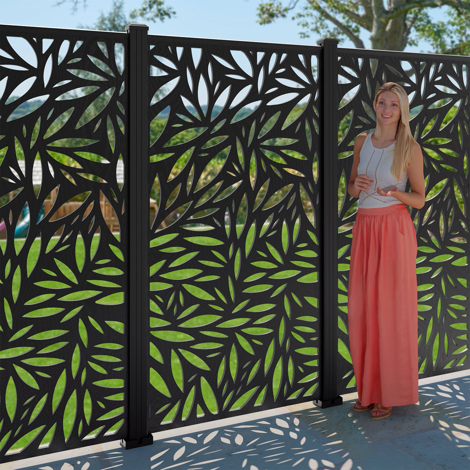 Foliage Decorative Fence - 90x180cm - with our composite posts