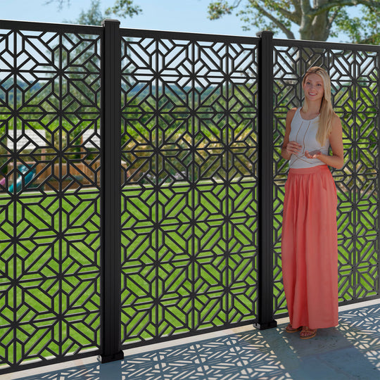 Geo Decorative Fence - 90x180cm - with our aluminium posts