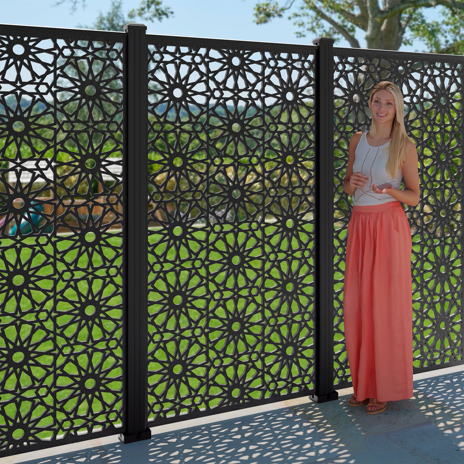 Hambra Decorative Fence - 90x180cm - with our composite posts