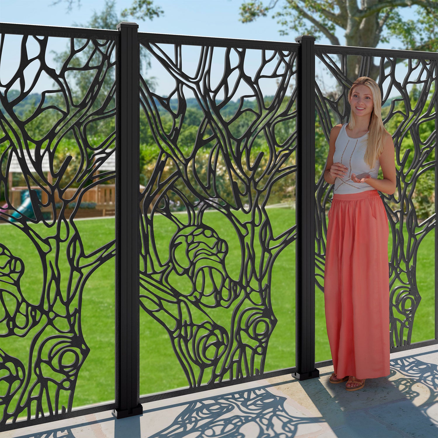 Nature Decorative Fence - 90x180cm - with our composite posts