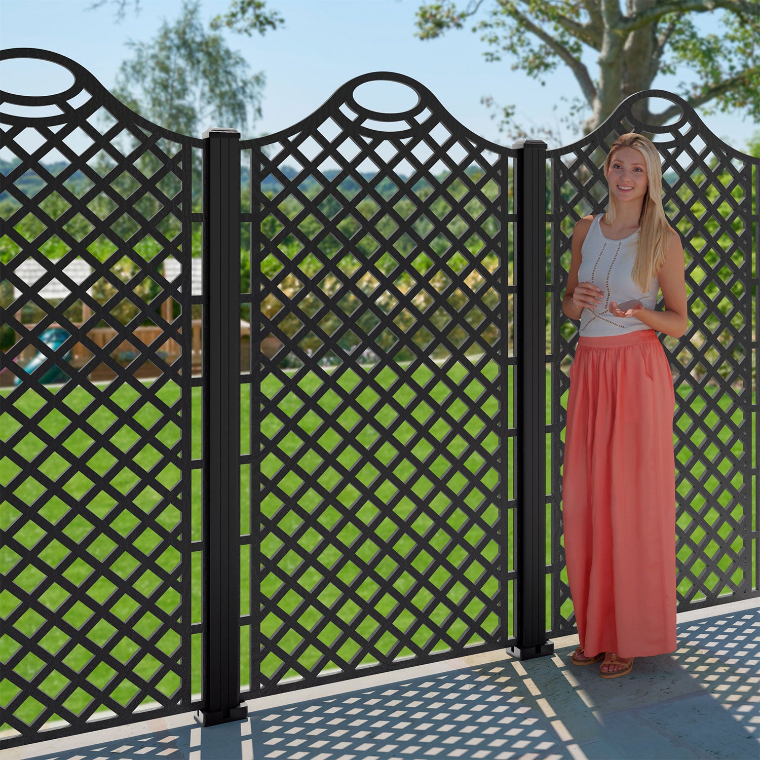 Oxford Decorative Fence - 90x180cm - with our aluminium posts