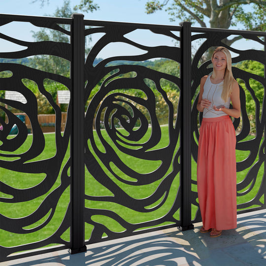 Roses Decorative Fence - 90x180cm - with our aluminium posts