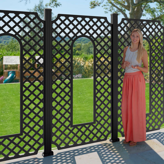 Tetbury Decorative Fence - 90x180cm - with our aluminium posts