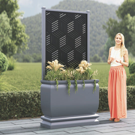 Abbey - Large Tall Planter - Cubed Screen