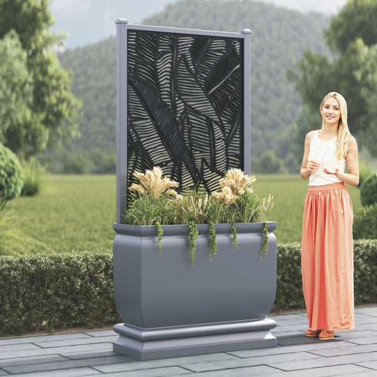 Abbey - Large Tall Planter - Feather Screen