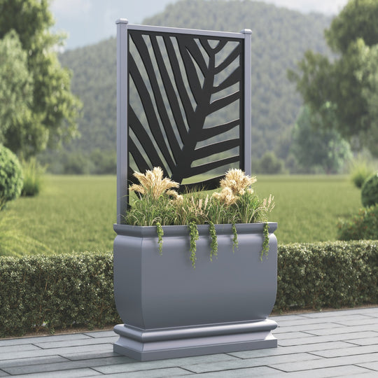 Abbey - Large Tall Planter - Palm Screen