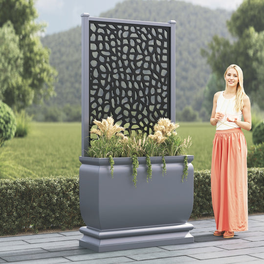 Abbey - Large Tall Planter - Pebble Screen