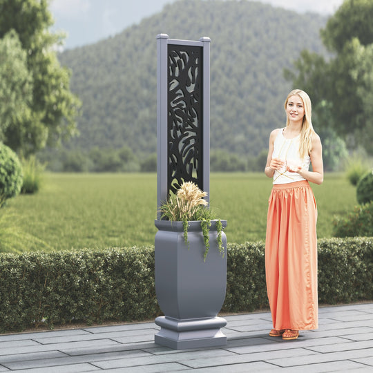 Abbey - Small Tall Planter - Botanic Screen
