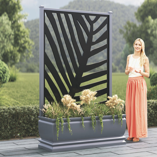Abbey - Extra Large High Planter - Palm Screen