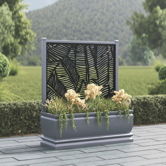 Abbey - Extra Large Low Planter - Feather Screen