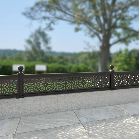 Alnara Decorative Fence - 180x30cm - with our aluminium posts