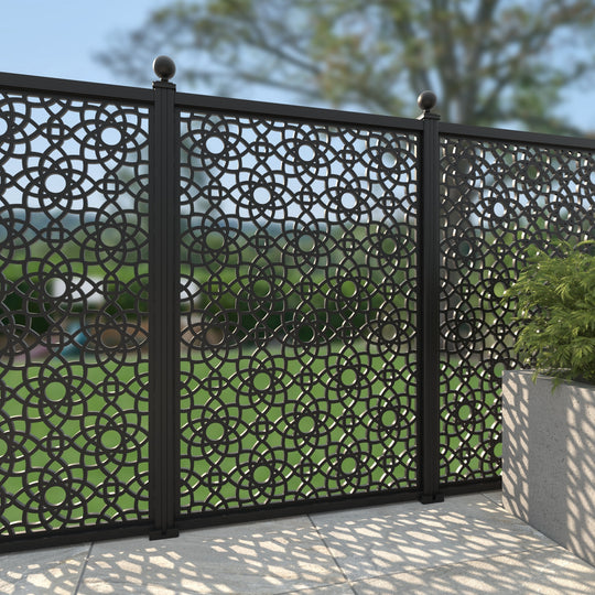 Ambar Aluminium Decorative Fence - 120x180cm - with our aluminium posts