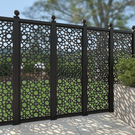 Ambar Aluminium Decorative Fence - 60x180cm - with our aluminium posts
