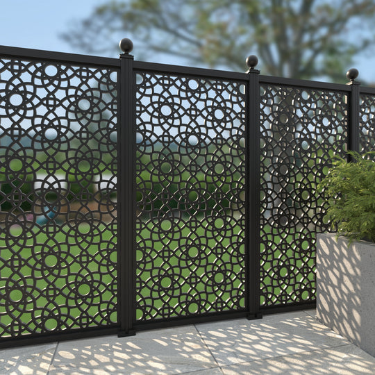 Ambar Aluminium Decorative Fence - 90x180cm - with our aluminium posts