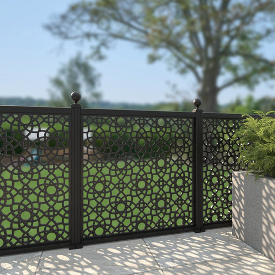 Ambar Decorative Fence - 120x120cm - with our aluminium posts