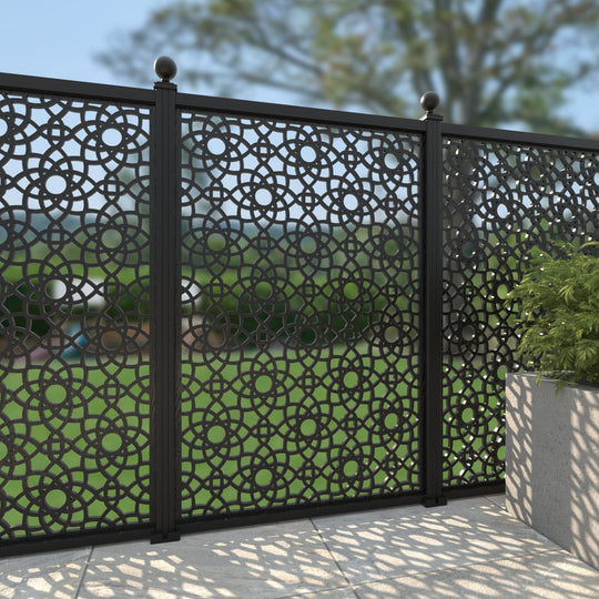 Ambar Decorative Fence - 120x180cm - with our aluminium posts