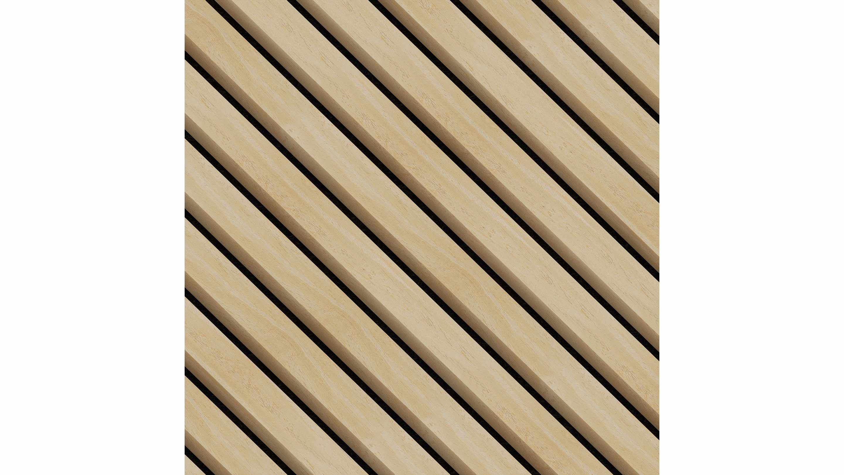 InsuSlat™ Angled Wall Panel - Natural Oak - H240cm x W60cm (Pack of 2) = H240cm x W120cm