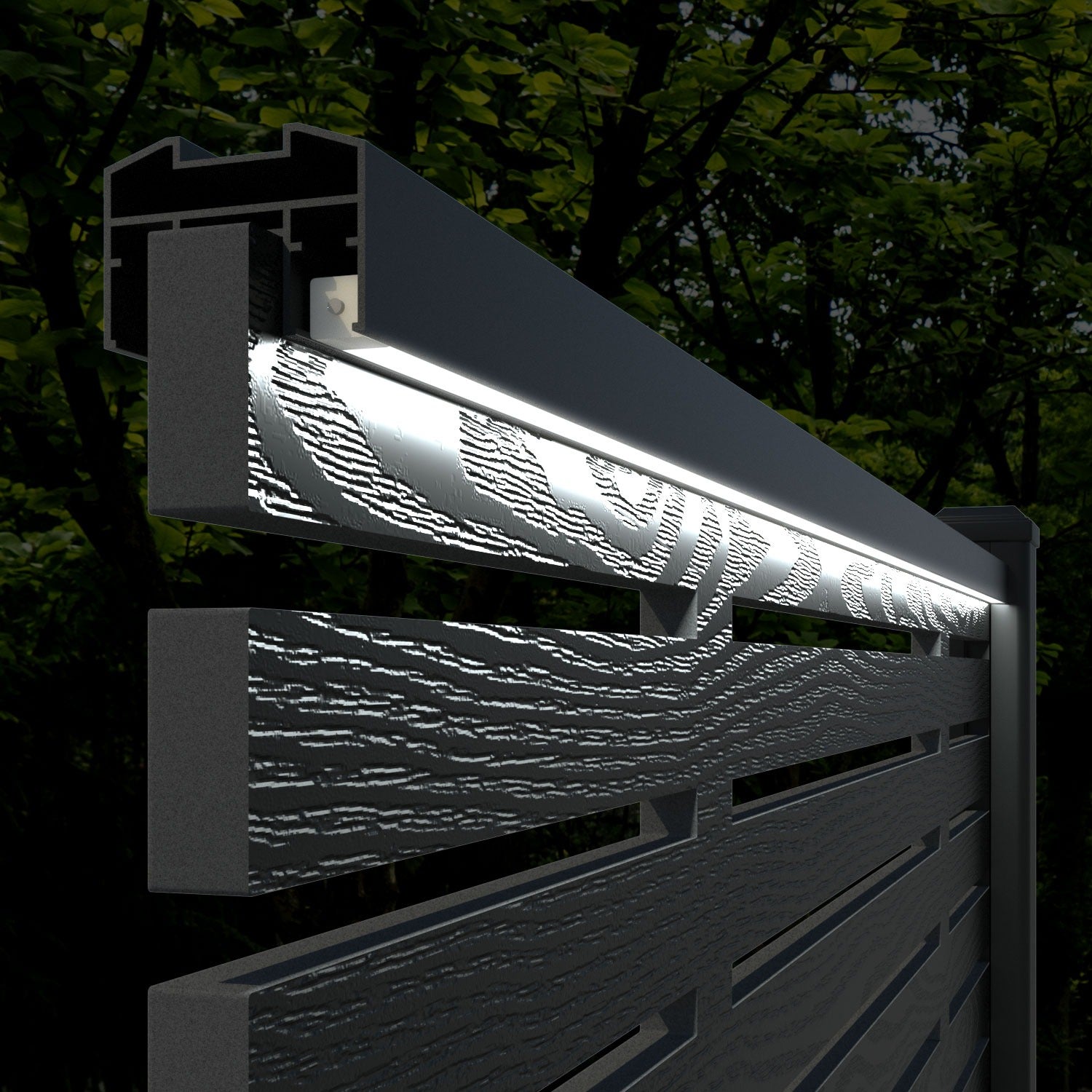 Ripple Aspen Fence Panel - Mid Brown - with our composite posts