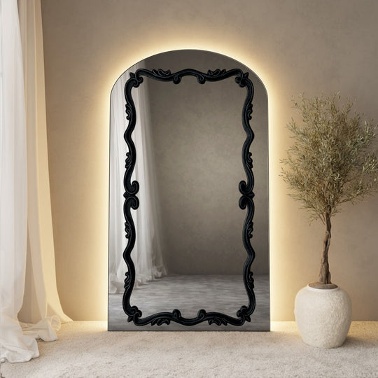 Atelier Frame Within Arched Full-Length Leaner Mirror - with LED