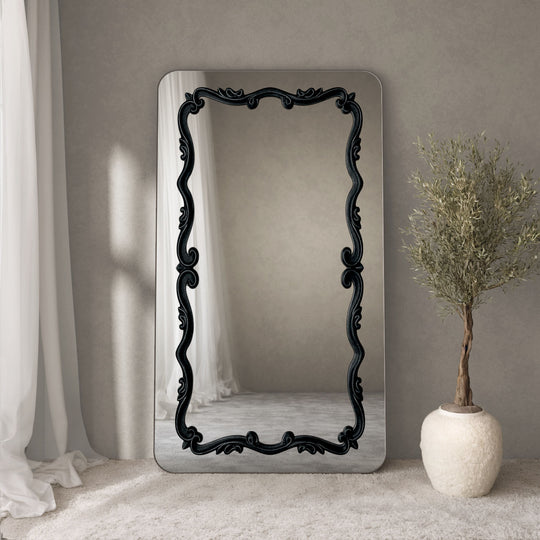 Atelier Frame Within Rounded Rectangle Full-Length Leaner Mirror