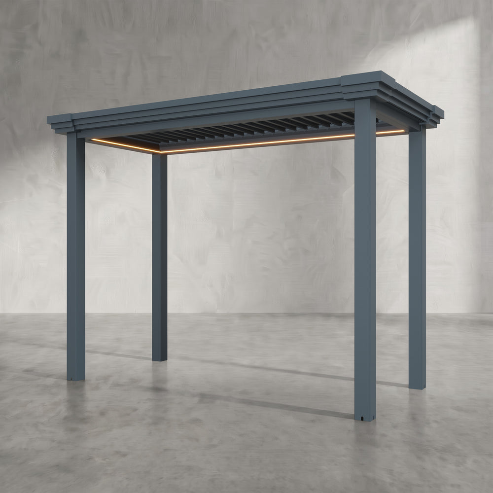 Anthracite 3m x 1.4m Aluminium Pergola with Modern Coving