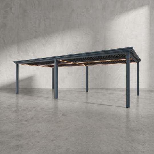 Anthracite 8m x 4m Aluminium Pergola with Traditional Coving