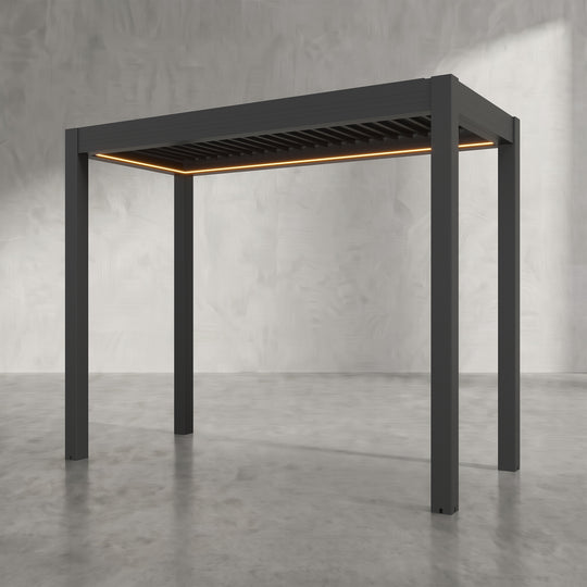 Black 3m x 1.4m Aluminium Pergola