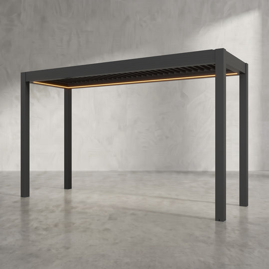 Black 4m x 1.4m Aluminium Pergola