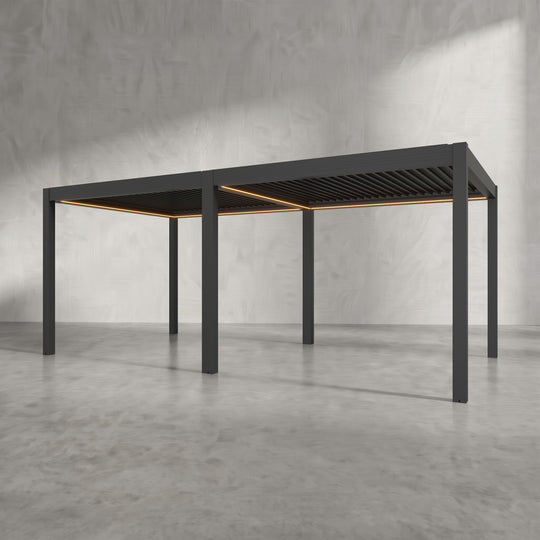 Black 6m x 3m Aluminium Pergola
